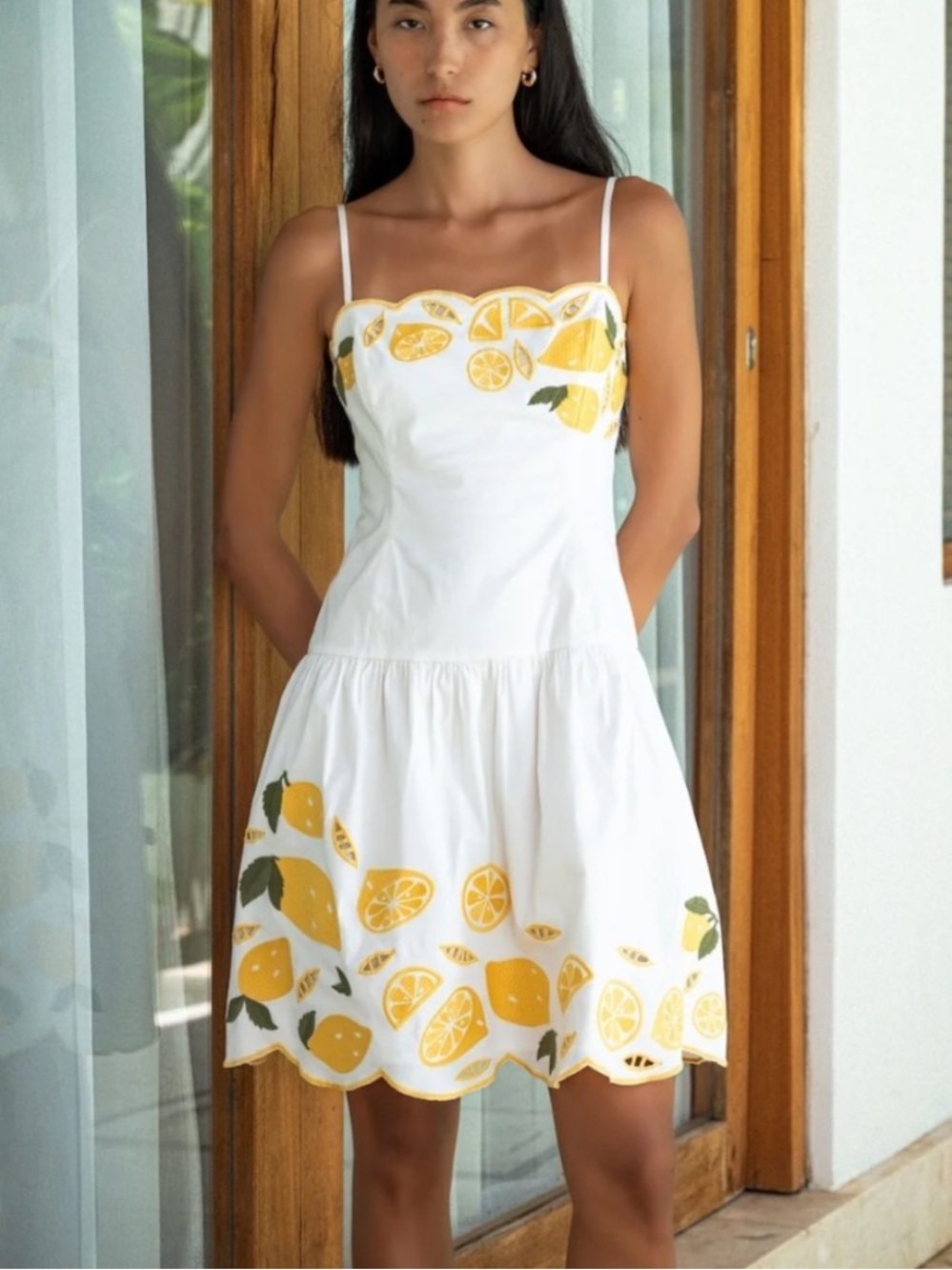Corey Lynn Calter Destiny Dress with embroidered Yellow Lemons 🍋 NWOT SIZE XS